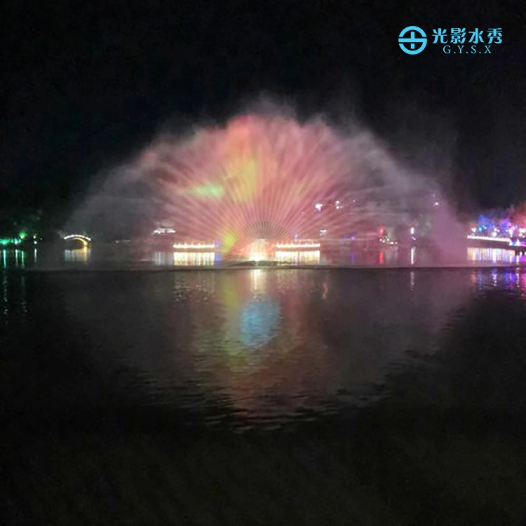 Customizable Outdoor Large Floating 3D Multicolored Water Screen Laser Movie Fountain