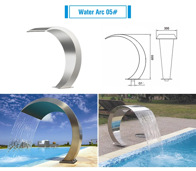 Outdoor Decoration Pool Stainless Steel 304 Artificial Waterfall