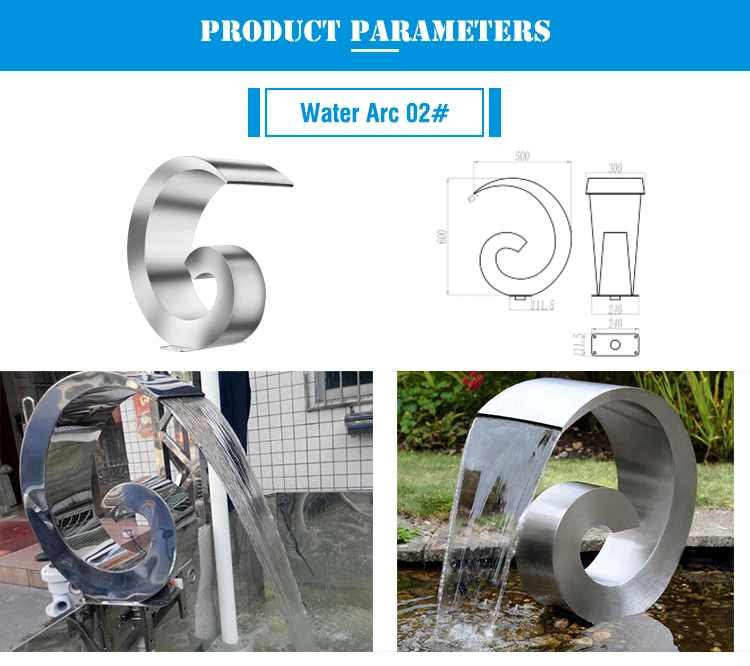 Outdoor Good Quality Stainless Steel Swimming Pool Artificial Waterfall