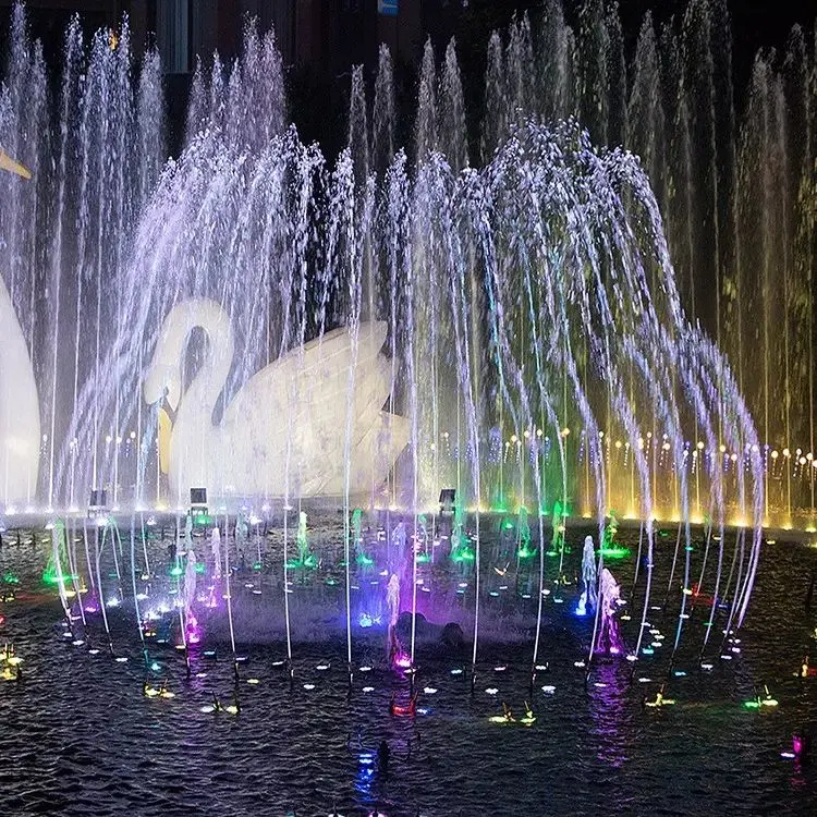 Indoor and Outdoor Lake or Garden Small Music LED Lights Water Fountain Factory by China Fountain Factory G. Y. S. X