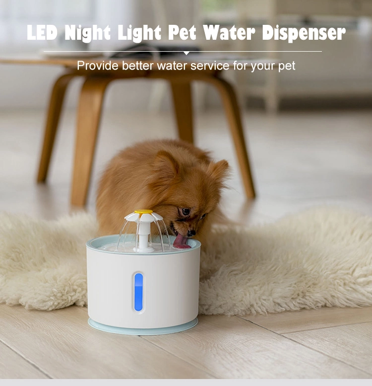 Pet Supplies LED Light Pet Drinking Portable Fountain with Filter