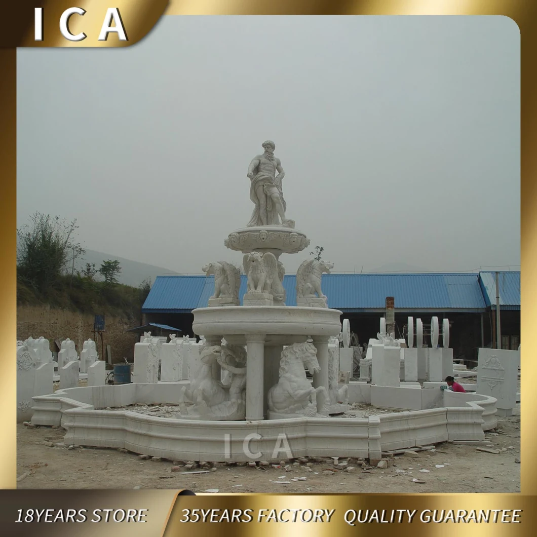 Outdoor Decorative Garden Large Granite Fountain &amp; Marble Fountain Statue Water Horse and Lion Stone Fountain for Sale