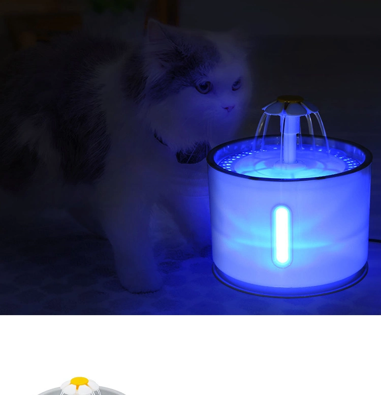 Pet Supplies LED Light Pet Drinking Portable Fountain with Filter