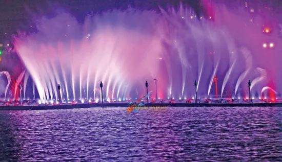 Outdoor Floating Fire Shooting Light Show Hatirjheel Laser Fountain in Bangladesh