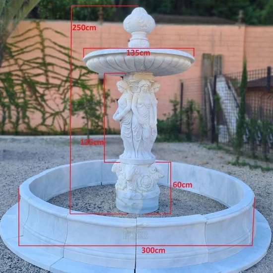 Hot Sale Garden Stone Water Fountain Natural Marble Stone Water Fountain with Lady Sculpture