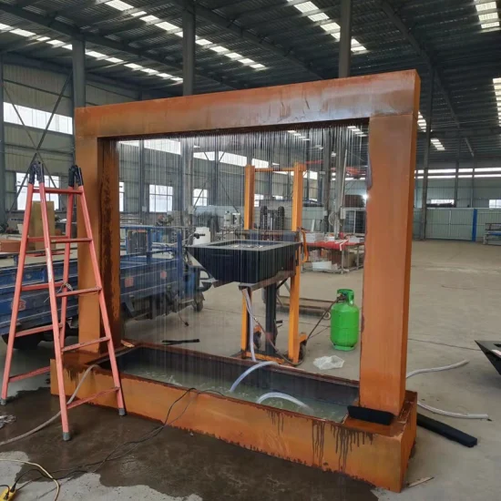 Rainfall Fountain Garden Corten Steel Rain Curtain Water Feature