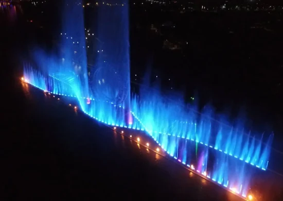 Outside Big Size RGB Lighting Floating Dancing Water Fountain with Laser and Fire