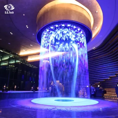 Digital Rain Fall Water Curtain Customized Outdoor Colorful Waterfall Curtain