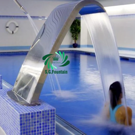 China Manufacturers Price Fiberglass Swimming Pool Stainless Steel Artificial Waterfalls