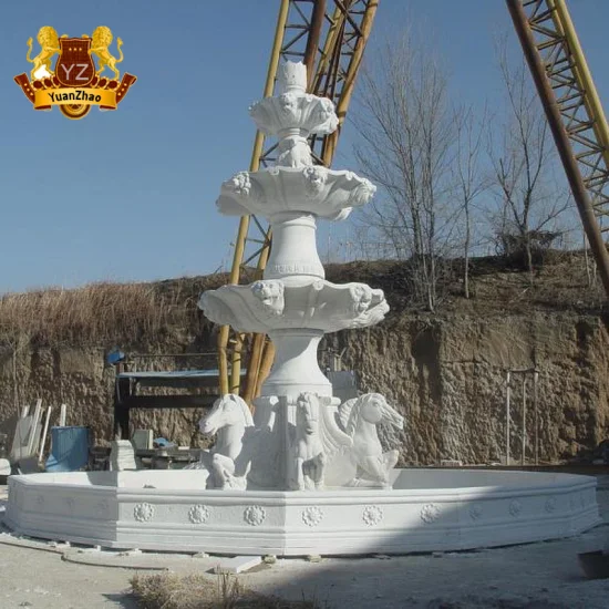 High Skilled Garden Beige Marble Lion Head and Cupid Angel Sculpture Wall Fountain Indoor Marble Waterfall Fountain