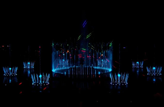 Custom Square Fountain Outdoor Waterfall Fountain with 3D Holographic Projection, Music Movie Fire Spray, Air Explosion, Swing Water Square Fountain