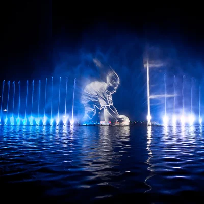 Programmable Show Water Screen Movie Fountain with Laser LED Light