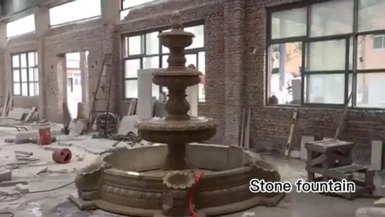 Natural Stone Carved Water Feature Fountain Sculpture Outdoor Stone Garden Water Fountain